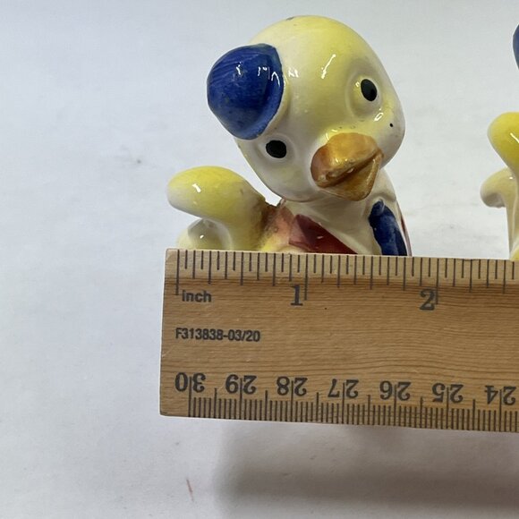 Dapper Duck Chalkware MCM Anthropomorphic Kitschy Japan 50s Shelf Decor Set Of 2 - Picture 9 of 9